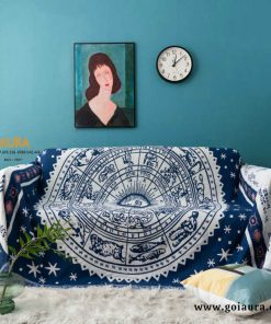 khăn phủ sofa mẫu cung hoàng đạo xanh 3