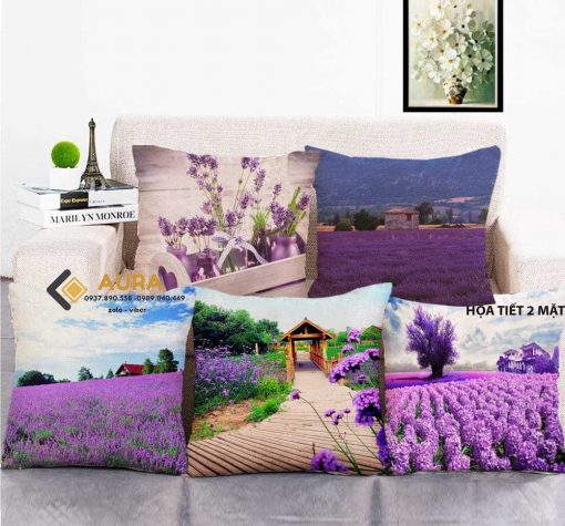 gối sofa gối trang trí phòng khách lavender