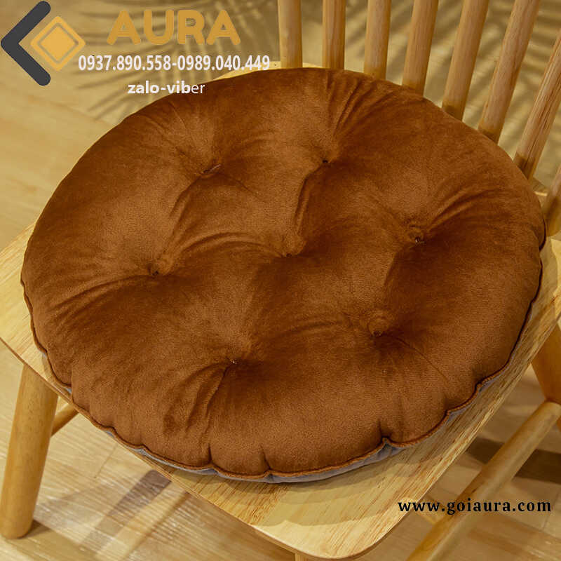 nệm ngồi bệt tròn màu nâu